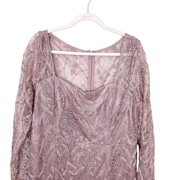 NWT Js Collection Formal Pink Wisteria Sz 14 Giovanna Column Gown - Picture 5 of 14
